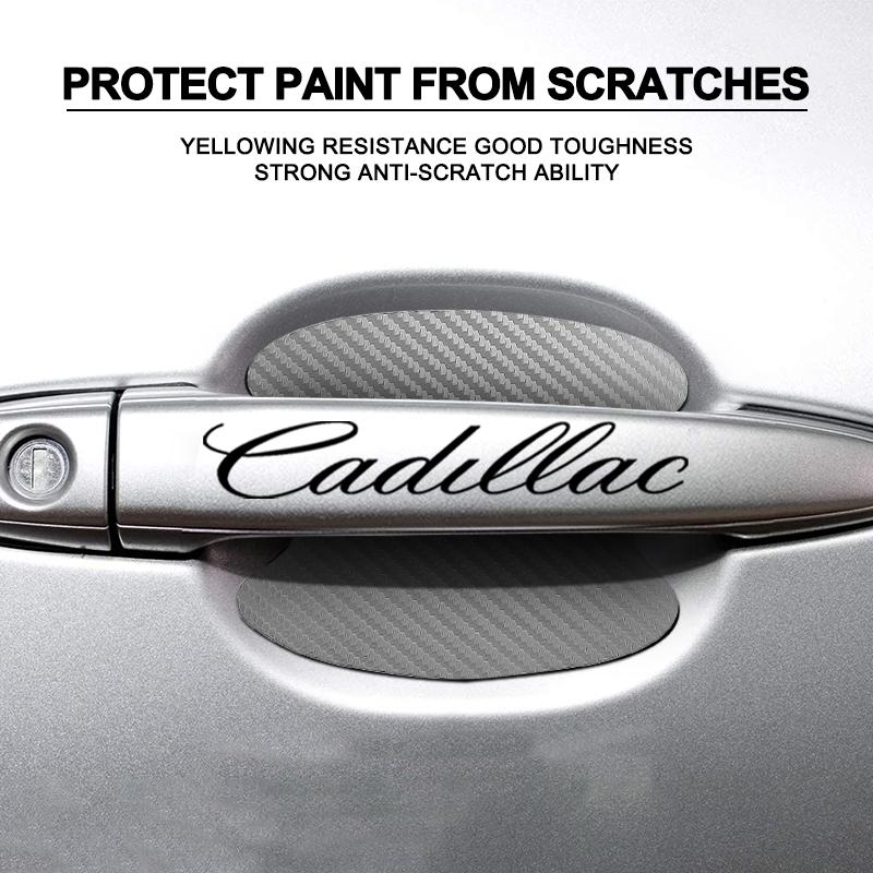 Car Door Sticker Carbon Fiber Scratches Auto Handle Protection Film For Cadillac CT5 CT6 CTS Seville ATS CT4 XTS Celestiq Ciel Escala SRX XT4 XT5 XT6