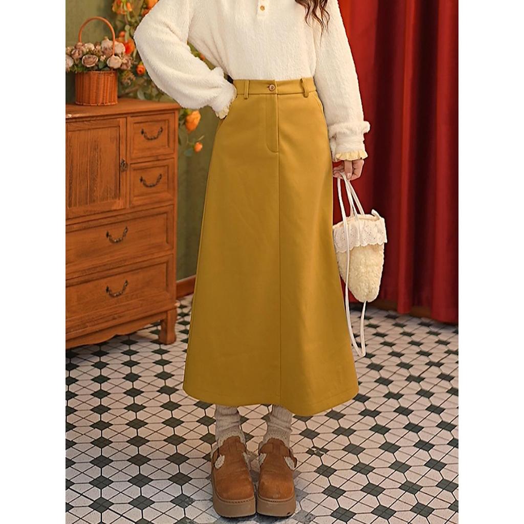 Zhang Jiayuan Retro A-line Suit Skirt for Women, Mid-length Versatile Style #S15069