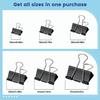 Multicolor Binder Clip Set: Long-tail, Black Metal Clips for Stationery & Paper