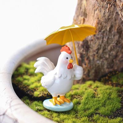 Chicken Garden Statue Chick Figurine Art Crafts Collectible Animal Yard Sculpture for