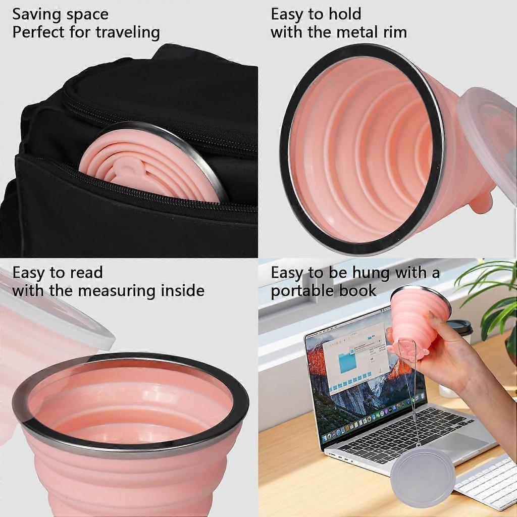 2025 Latest Model 2 Pack Collapsible Cup, Silicone Collapsible Travel Cup