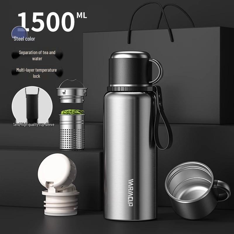 Men's Large Stainless Steel Insulated Mug, 2023 Edition - Portable Tea & Water Kettle Cup.