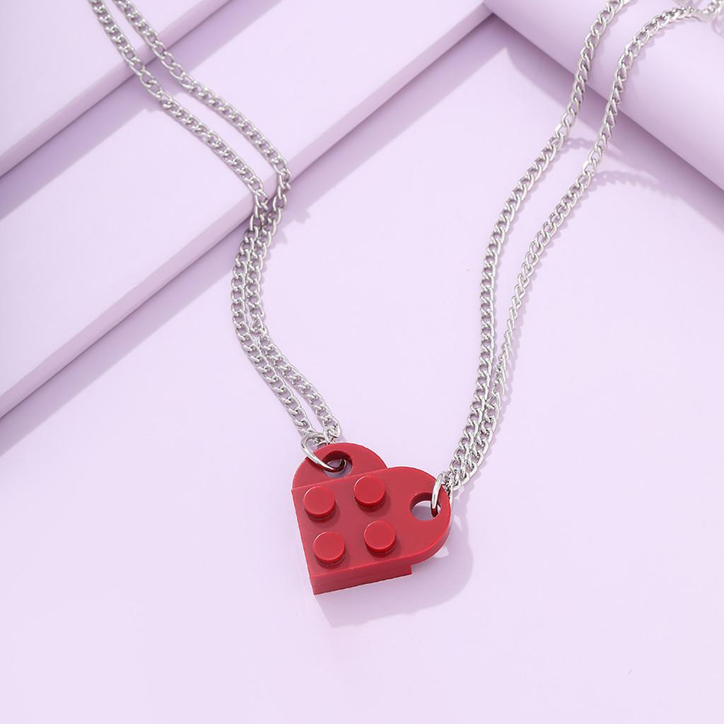 Heartshaped Jewelry Eyecatching Necklace For Trendy Couples In Vibrant Colors