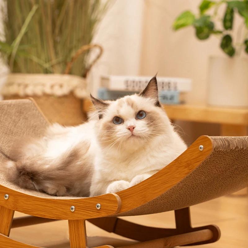 Wooden Cat Scratcher Removable Scratch Board Bed Swinging Tumbler Cat Toys Grinding Nail Scraper Mat Play and Rest Pet Supplie