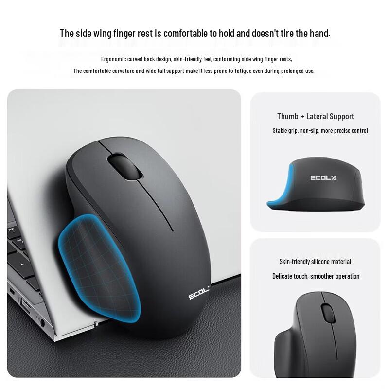 ECOLA M02BK Ergonomic Wireless Office Mouse