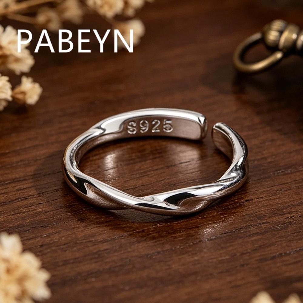 925 Sterling Silver Stylish Simple Irregular Twist Ring Birthday Party Anniversary Gift Ladies Jewelry