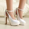 Women's High-heeled Single Shoes Spring and Summer New Waterproof Table Thick Heel Large Size Versatile Low-top Shoes