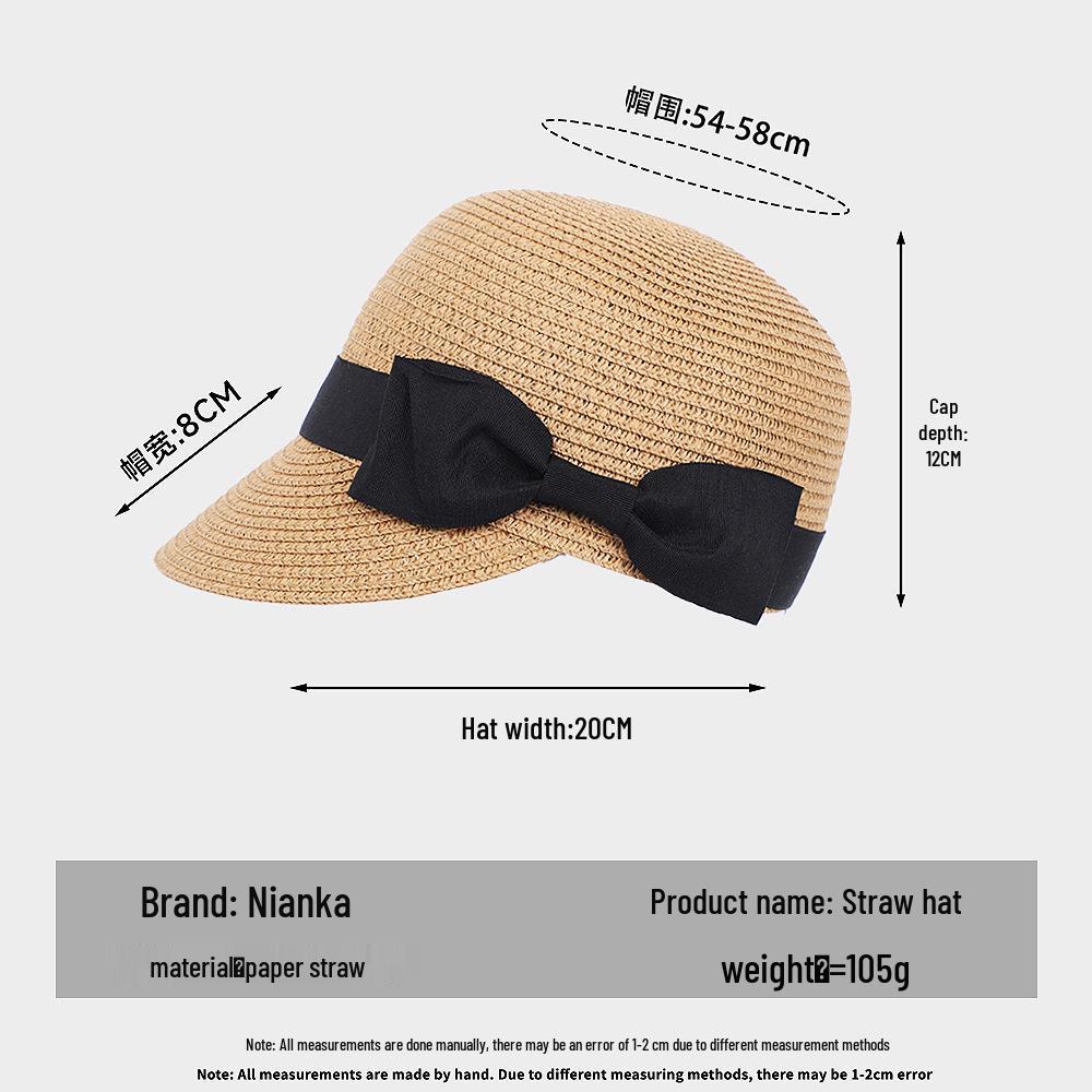 Women's Japanese-Style Casual Straw Fedora with Bowknot—Ideal for Sunshade and Beach Outings.