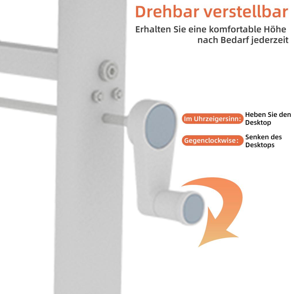 Birou de studiu reglabil pentru copii și adulți – Reglabil pe înălțime, Birou multifuncțional pentru casă/birou, Design compact