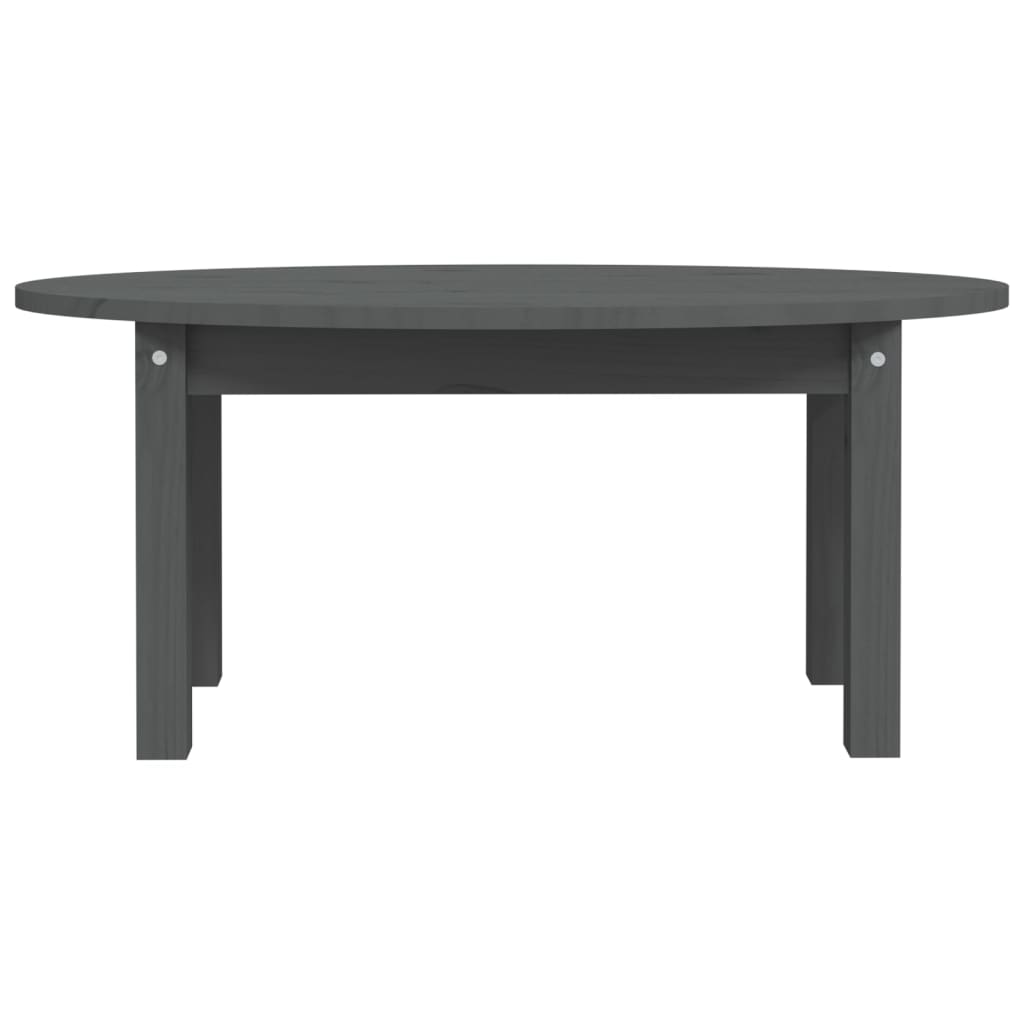 Coffee Table, Grey, 80x40x35 Cm, Solid Pine Wood