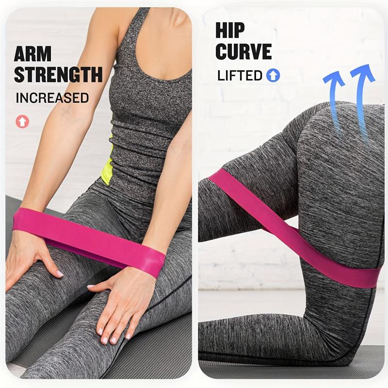 5pcs Yoga Exercise Resistance Loop Bands With Storage Bag, Elastic Workout Tension Bands For Fitness, Strength Training