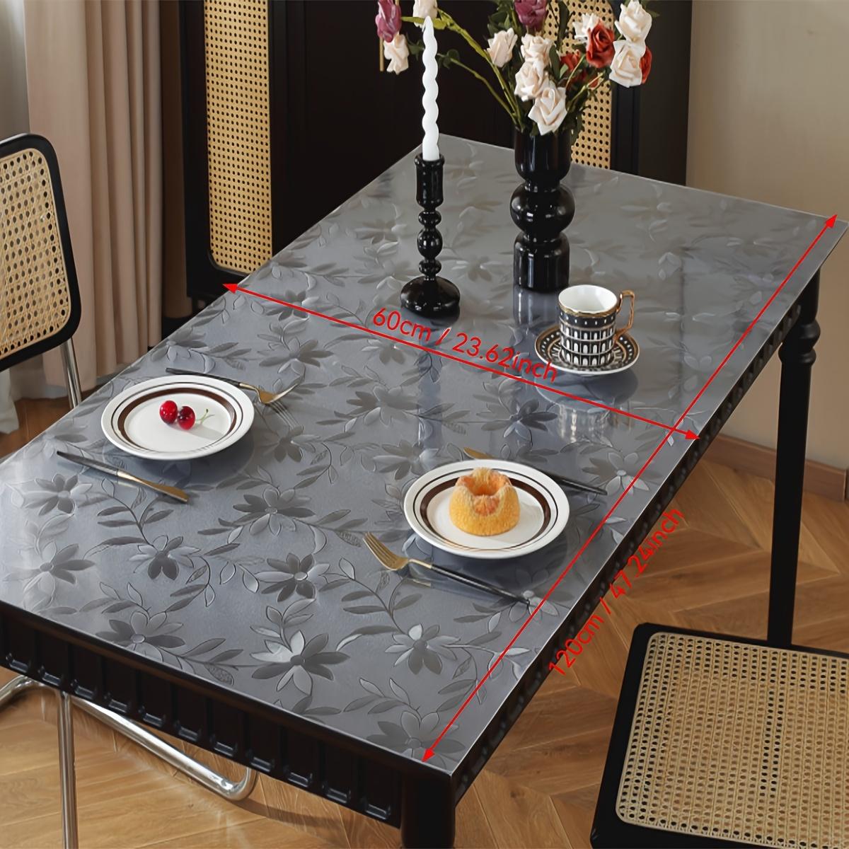 

Элегантный матовый цветочный ПВХ-протектор для стола - толстое пластиковое покрытие для столов в столовой и кухне, подходит для деревянных столов и паркетных полов 23*47inch