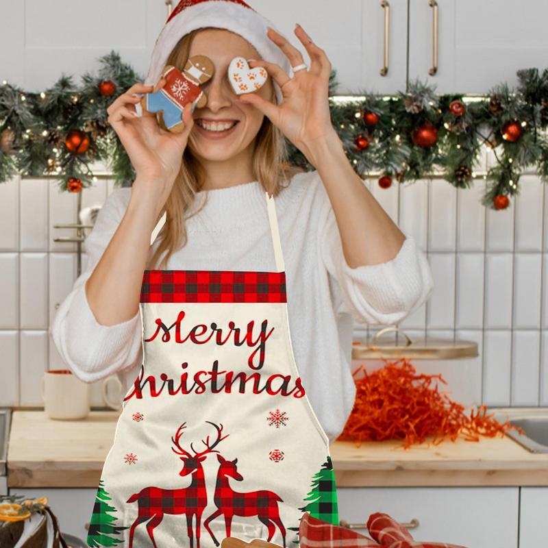 Nieuwjaar 2026 Linnen Kerstkabouters Schort Kerstdecoraties Voor Thuis Kerst Keukenaccessoires Natal Navidad 2026 Noel Decor
