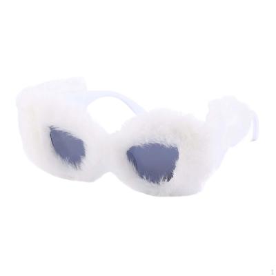 Fuzzy Cat Eye Sonnenbrille Brille Mode Bequeme Retro Brille Sonnenbrille für Mädchen Karneval