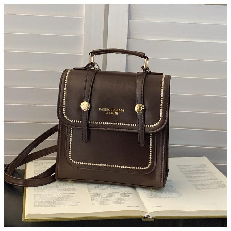 

Стиль колледжа однотонный модный женский кулон новая повседневная большая вместимость двухплечевая сумка женская