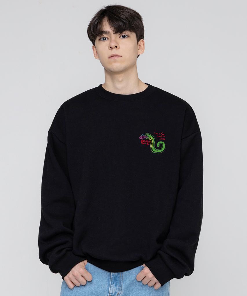 GRAVER [Unisex] Good Snake Sweatshirt_Black