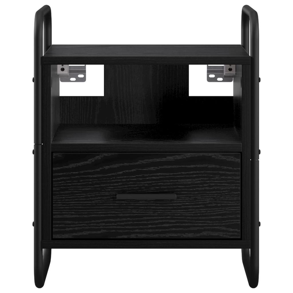 Floating Nightstand 2 Pcs Black Oak Effect