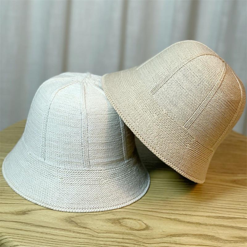 Summer Ice Silk Bucket Fisherman Hat Women Sun Protection Sun Hat Big Head Circumference Ins Trendy Women's New 2023