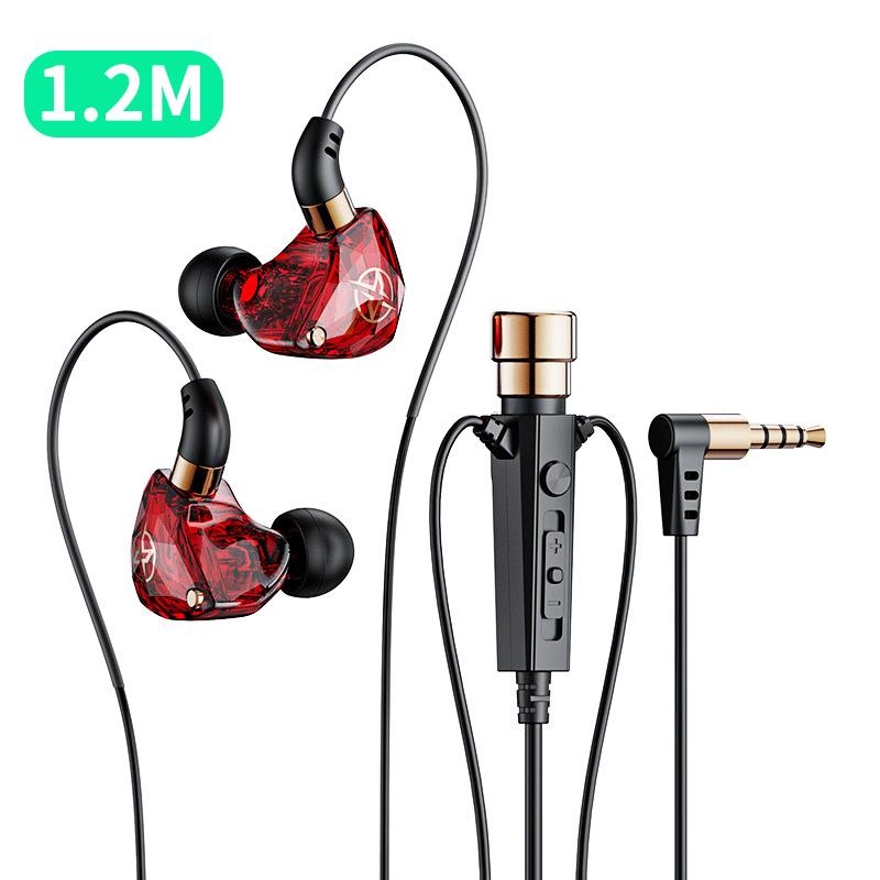 

Караоке HiFi проводные наушники с микрофоном для пения, живая гарнитура 3,5 мм AUX, тяжелые басы, шумоподавляющие наушники 1,2 м 3 м KTV Music Red-1.2m