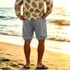 Men's Linen Casual Shorts Side Drawstring Cotton Linen Breathable Beach Pants Summer Lightweight Loose Fit Straight Leg