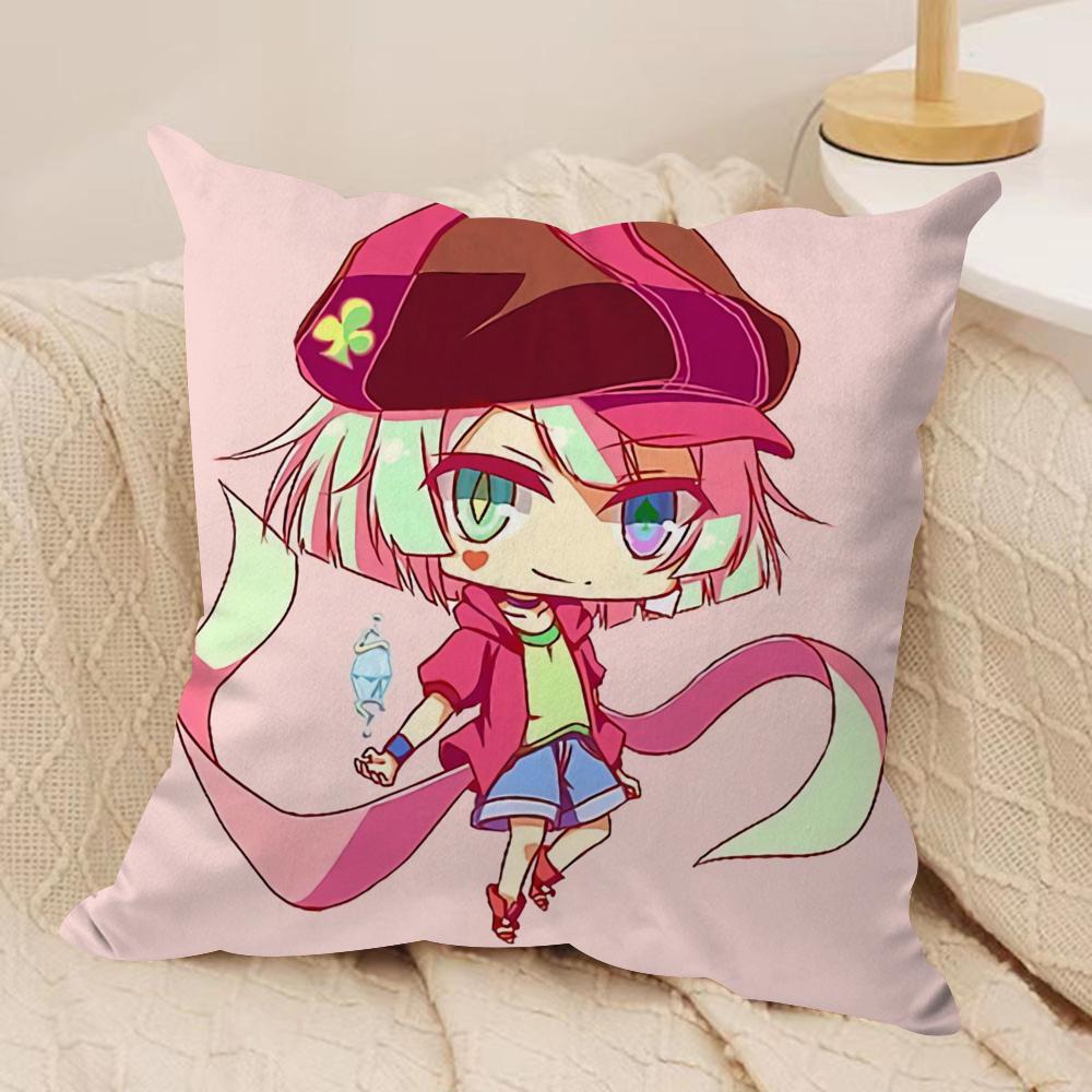 

No Game No Life Anime Cushion Cover Soft Plush Fabric DoubleSided Printed Sofa Cushion Cover for All Seasons Home Decor Gift 30x30cm 12x12in