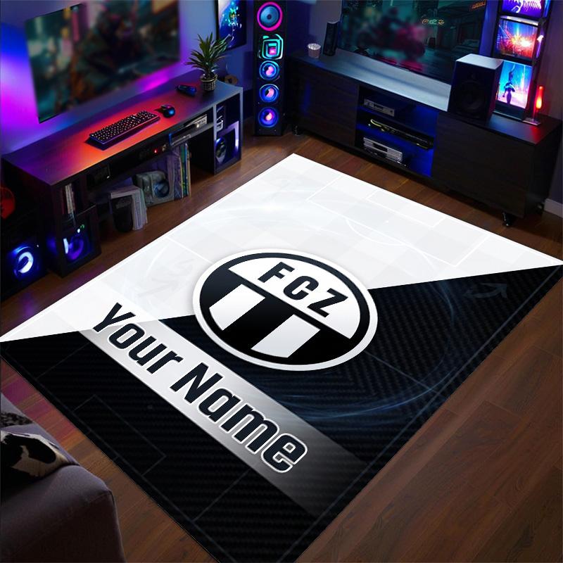 Crystal Velvet Rug FC Zürich Print Custom Name Text Floor Mat Home Decor