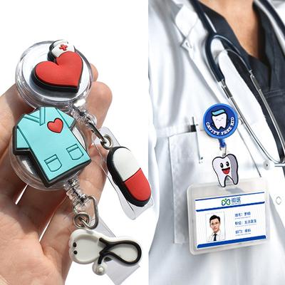 Work Retractable Badge Reel with Card Holder Reel Clip Key Ring Retractable ID Card Holder Key Chain for Office Name Tags