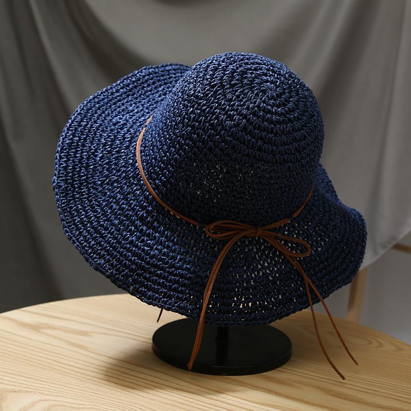 Women's Summer Straw Hat, Fresh and Simple Korean Style, Versatile for Beach Trips, Sunshade Sun Hat, Wide Brim Sun Protection Fisherman Hat