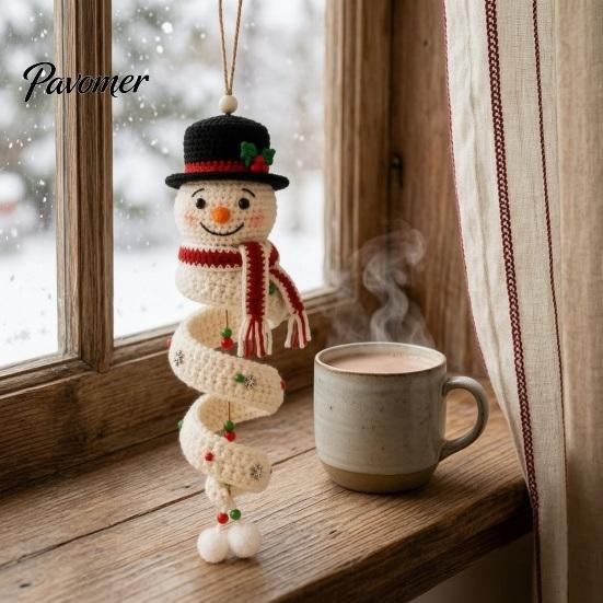 Set Fai da Te Addobbi per Albero di Natale Kit Uncinetto a Spirale, Pupazzo di Neve Babbo Natale Artigianato Ricordo Fatto a Mano Regalo per la Mamma Ornamento da Appendere Decorazione per Camino Sacco