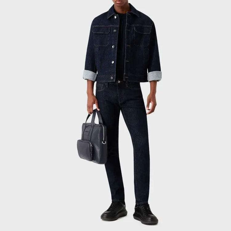 EMPORIO ARMANI Knitwear Men's Marine Blue Crew Neck Moderate Other 6R1TDM-1JGYZ-09L9