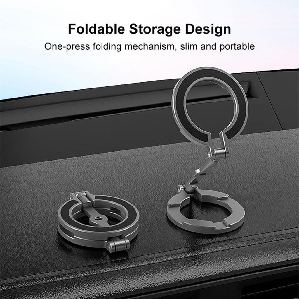 Dual Magnetic Phone Stand with 1 4  Screw Hole Foldable Portable Smartphone Holder
