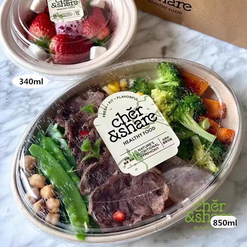 Jednorazowe owalne pojemniki na wynos z pokrywkami