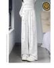 White Floral High-Waisted Yamamoto Summer 2025 Bowknot Wide-Leg Casual Pants