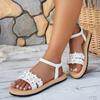 Fashion Women Sandals Flower Decoration Flat Sandals for Summer Lightweight Comfort Beach Shoe Woman Fashion Floral Dress Sandalias