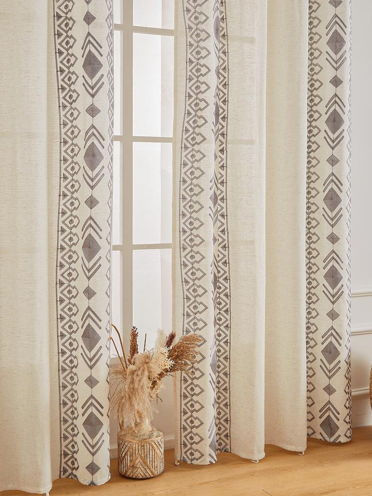 Boho Curtains for Bedroom Linen Boho Curtains 84 Inches Long 2 Panels Farmhouse Curtains