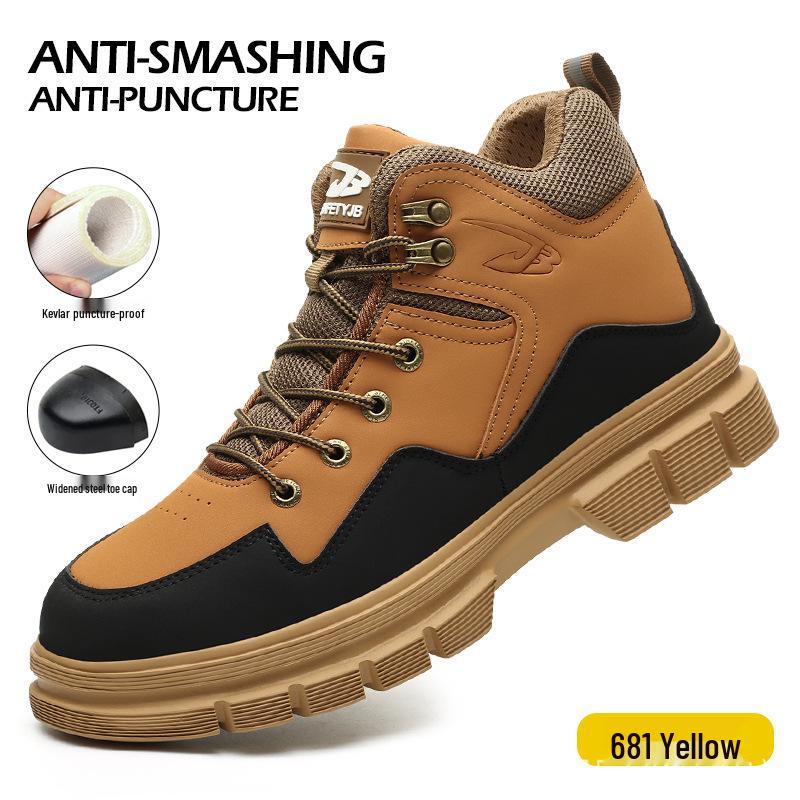 Men's Waterproof, Impact & Puncture-resistant High-top Steel-toe Work Boots; Durable and Comfortable Safety Footwear.