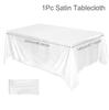 Satin Tablecloth For Wedding 145x220cm Bright Smooth Silk Table Cover for Wedding Banquet Anniversary Dining Table Decor