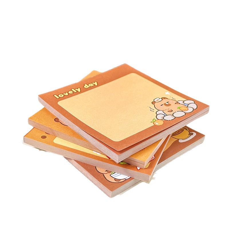 Guinea Pig Cartoon Tearable Sticky Notes - Cute, Non-Adhesive, Square Notebook for Students