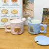 Cute Bear Mug with Lid Spoon High Value Cup Ceramic Couple Water Cup Girls Home Coffee Breakfast Cup