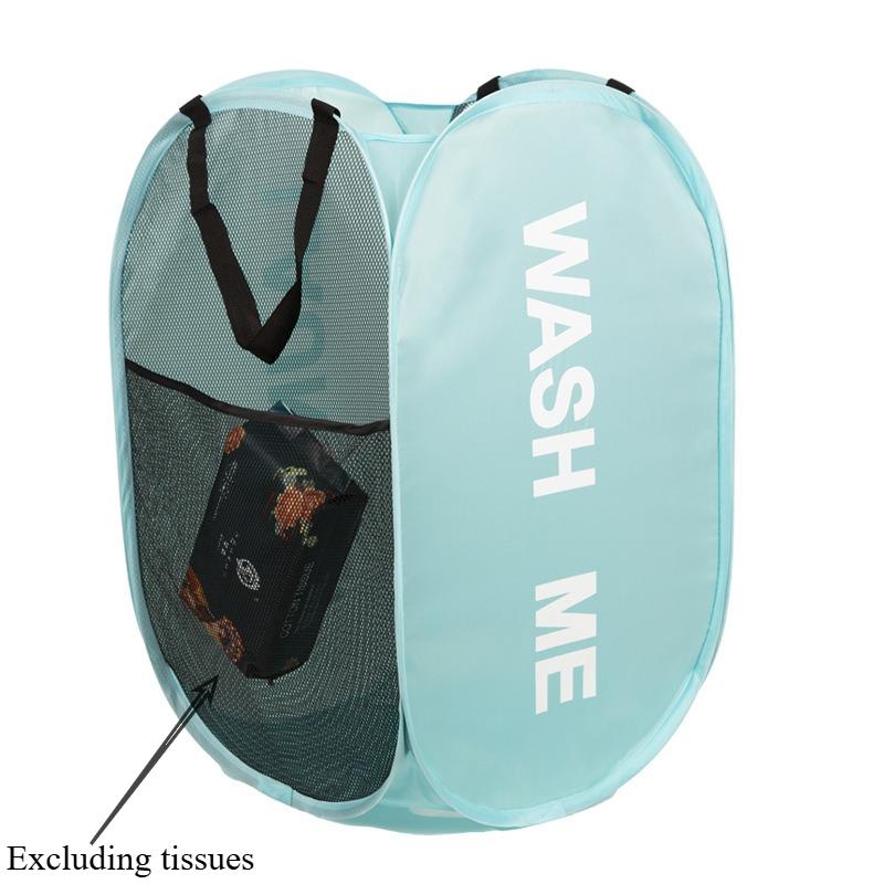 Foldable Laundry Basket with Handle - Foldable Mesh Fabric Laundry Basket,  Space Saving, Suitable for bathrooms,Laundry Baskets