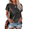 Moda Donna Girocollo Manica Corta Stampa Colore 3D Casual T-shirt Casual a Manica Corta Girocollo