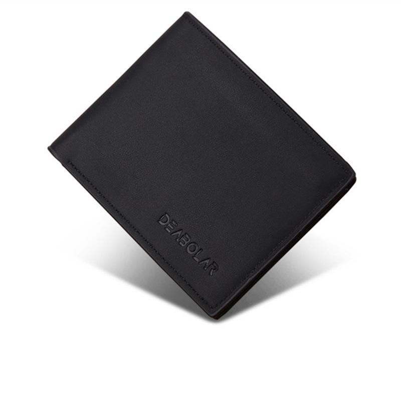 

2019 Мужской глянцевый тонкий кошелек из мягкой кожи чёрный