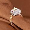 Milangirl  Cubic Zirconia Open Wedding Adjustable Rings Cute Finger Ring Bunny Animal  Rabbit Shape Rings for Women