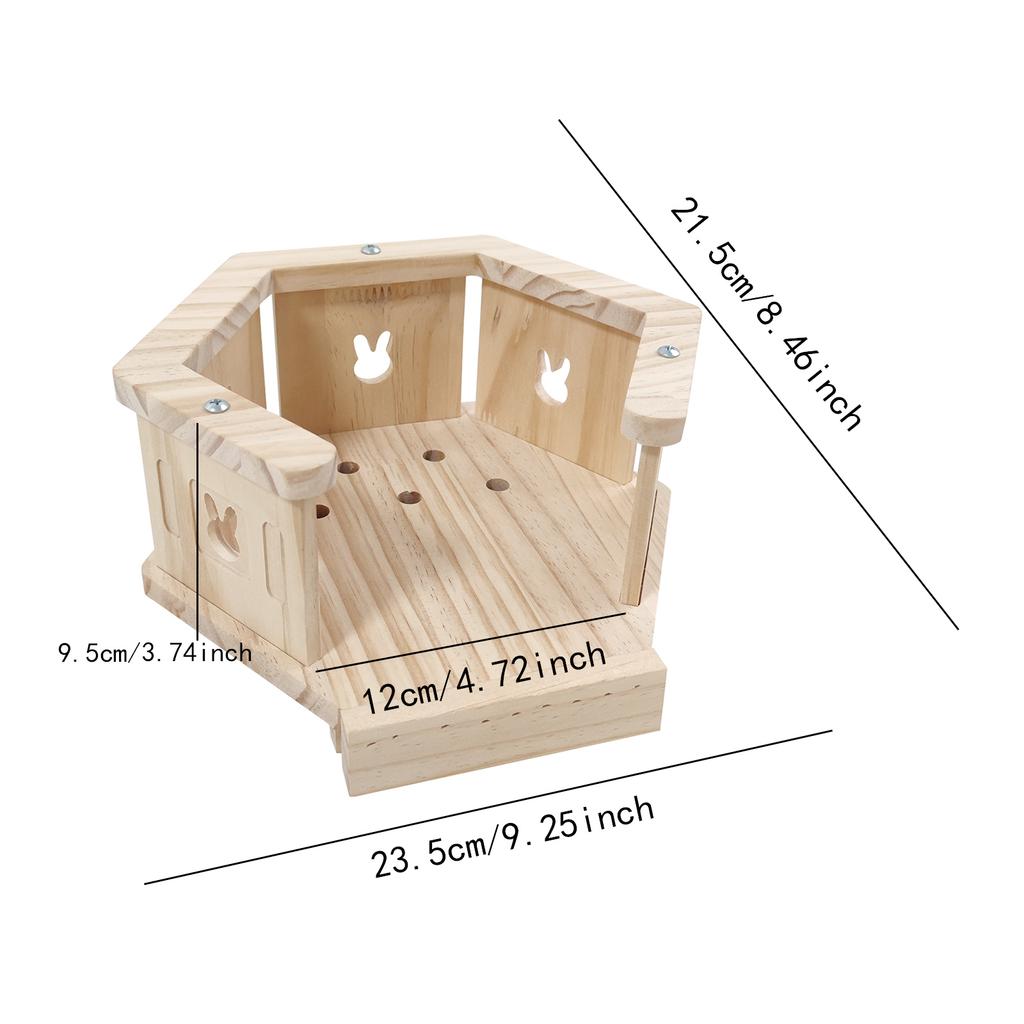 Wooden Bunny Hiding House Hamster Villa Nest Small Animal Habitat for Chinchilla Ferret Rabbit Hedgehog Pet Supplies