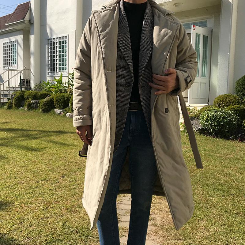 

Куртка средней длины с хлопковой подкладкой для мужчин зимой, утолщенная куртка с хлопковой подкладкой в корейском стиле, осеннее и зимнее пальто, куртка с хлопковой подкладкой для пары 2XL