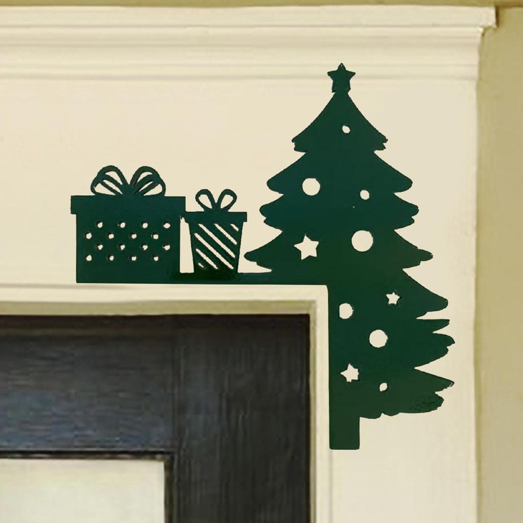 Christmas Door Frame Decoration Cartoon Wooden Christmas Decorations Happy New Year 2025 Door Frame Trim Wood Xmas Decor