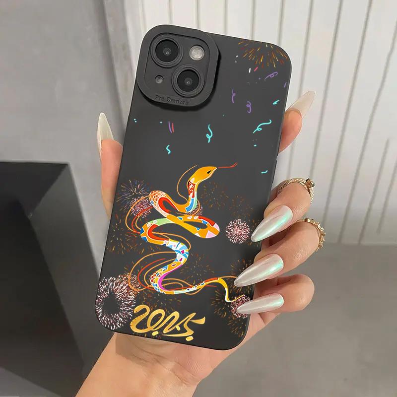 Luxury New Fashion Snake Year Case For  Redmi Note 14 13 12 11 Pro Plus 5G 12S 11S 10S Redmi 13C 13 12 Silicone Cover