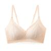 Cream Lace Wireless Bra with High Side Panels for Side Fat Control