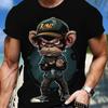 Gorilla Print Oversized T-Shirt For Men Women T-Shirt 3d Monkey Print Short Sleeved Street Hip-Hop Men Clothing New Tees