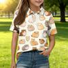 Kids Casual Short Sleeve Polo Shirt Animal Print Toddler Boys Girls Summer Lightweight Breathable Top